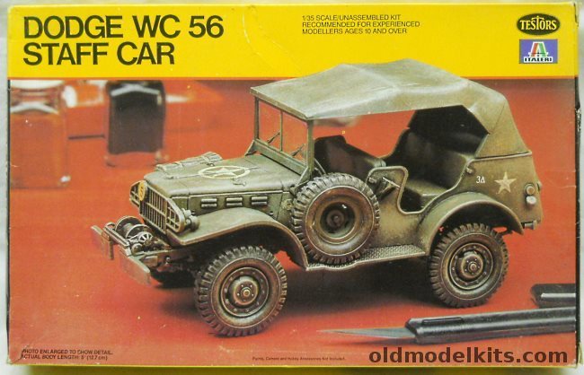 Testors 1/35 Dodge WC 56 Staff Car - 3/4 Ton WC-56 Light Truck - Command and Reconnaissance Truck (ex Peerless/Max), 819 plastic model kit